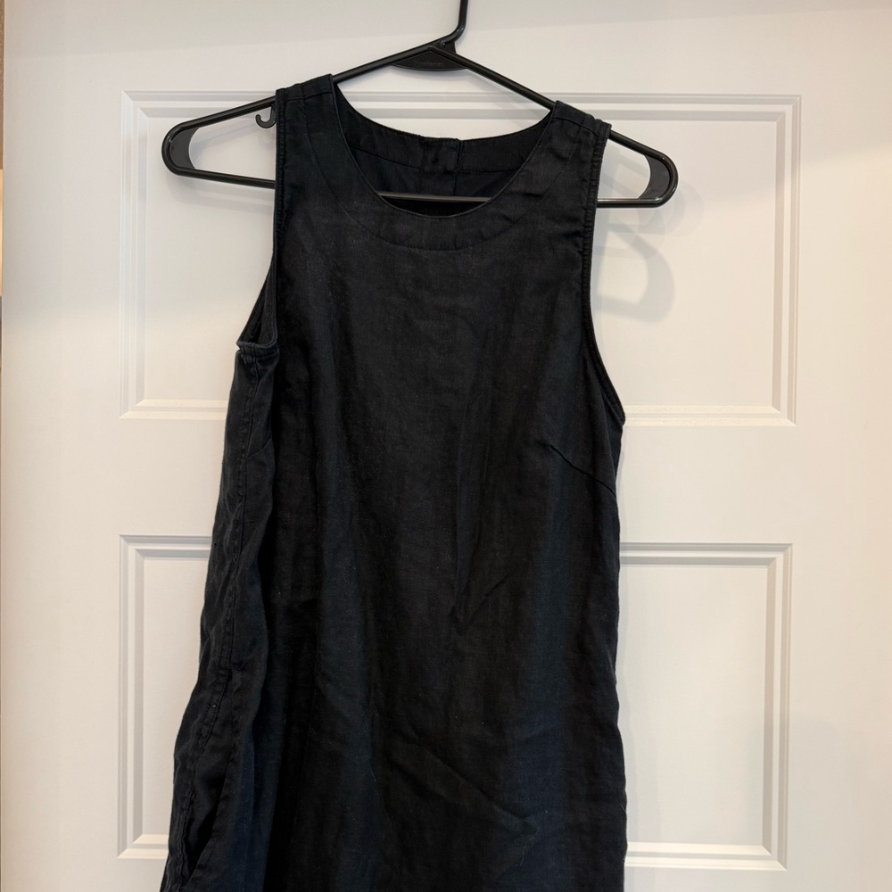 J.Crew Black Linen Shift Dress